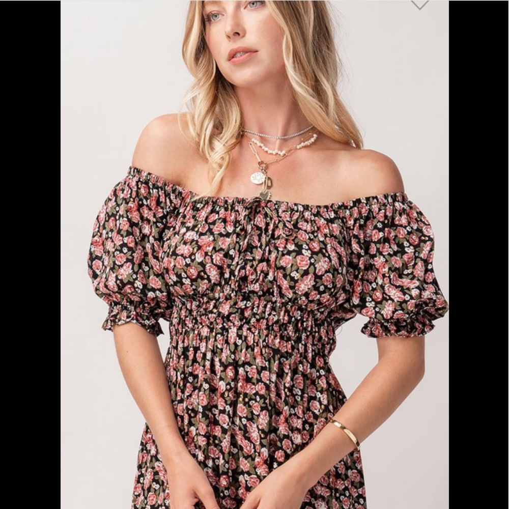 Floral off shoulder dress